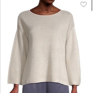 NWT Eileen Fisher: Organic linen blend drop shoulder sweater